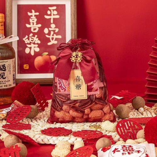 喜糖袋结婚专用糖果袋子网纱袋喜袋包装礼袋花生喜糖袋子婚礼用品