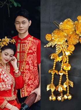 傣族流苏头花金属手工制作泰国摄影拍照舞蹈表演新娘妆服饰搭配