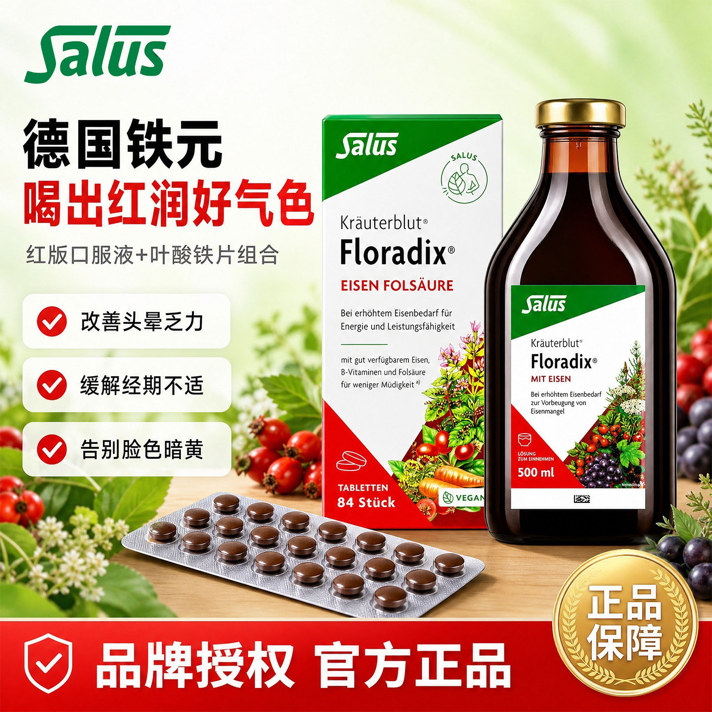 Salus德国铁元Floradix补铁剂