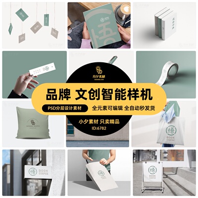 品牌包装LOGO设计文创产品VI提案展示效果智能贴图样机PSD素材