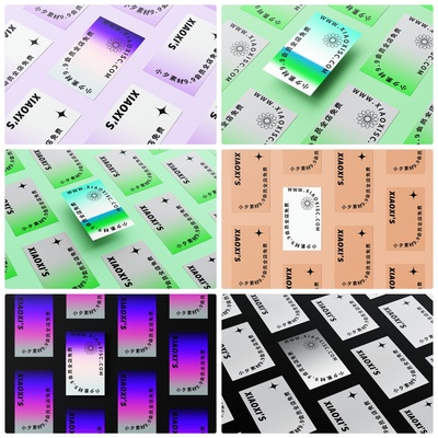 高级质感多角度平铺矩阵排列海报卡片名片DM展示PSD智能贴图样机