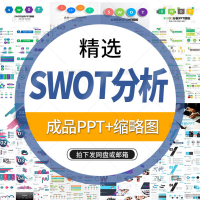 公司SWOT分析PPT模板企业个人swot培训案例分析报告优势劣势图表