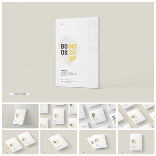 书本书籍智能贴图文创毕设样机模板PSD设计素材