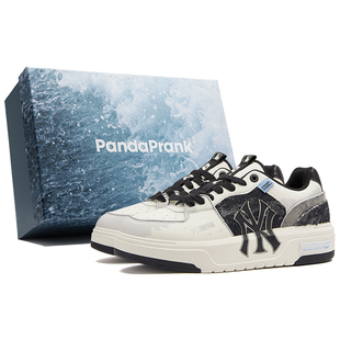 潮 灰蓝休闲板鞋 熊猫恶作剧MLB 纽约洋基队乘浪钓手遗鱼低帮男女款