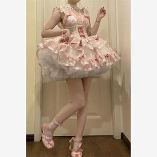 洛丽塔裙子Lolita甜心芭蕾春夏超嗲甜美连衣裙超仙吊带裙公主lo