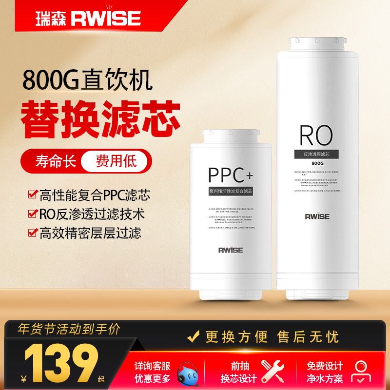 瑞森800G直饮机RO反渗透净水器滤芯PPC复合滤芯RO反渗透膜滤芯