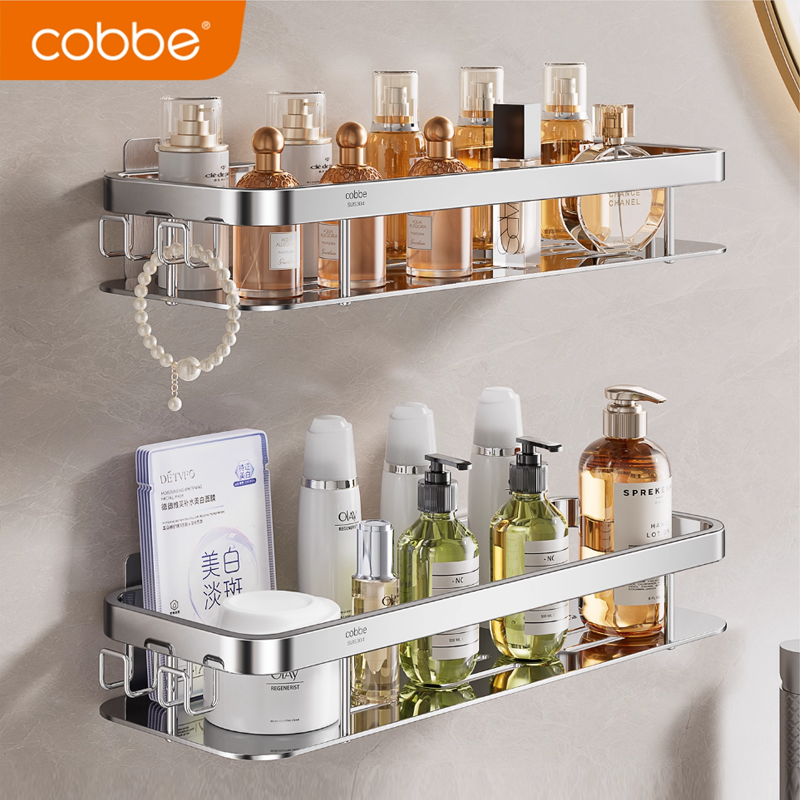 卡贝304不锈钢浴室置物架卫生间免打孔淋浴房三角篮壁挂式收纳架