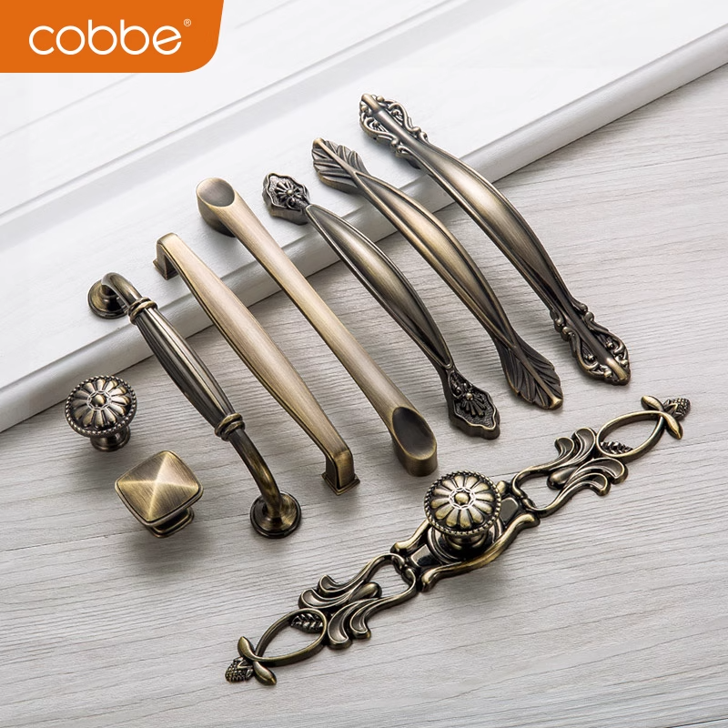 卡贝柜门拉手欧式青古铜橱柜拉手衣柜抽屉门把手现代简约单孔拉手