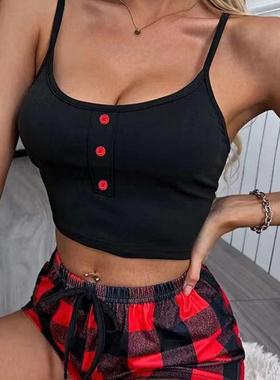 Suspender shorts home plaid womens clothes suspenders suit