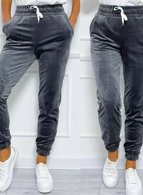 Fashionable and versatile womens elasticated lace-up velvet