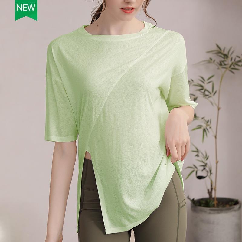 Yoga clothes women summer short-sleeved fitness tops blouse