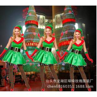 night and Christmas dress temptation red performance Green
