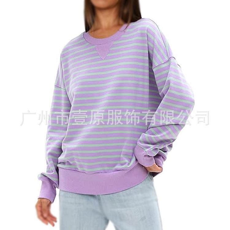 women for top casual sports sweatshirt color contrast