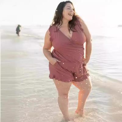 Swimming built-in bra womens swimsuit hot spring boxer