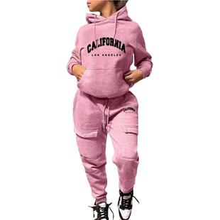 hip-hop hooded outfit tracksuits girls hoodie+pants luxury