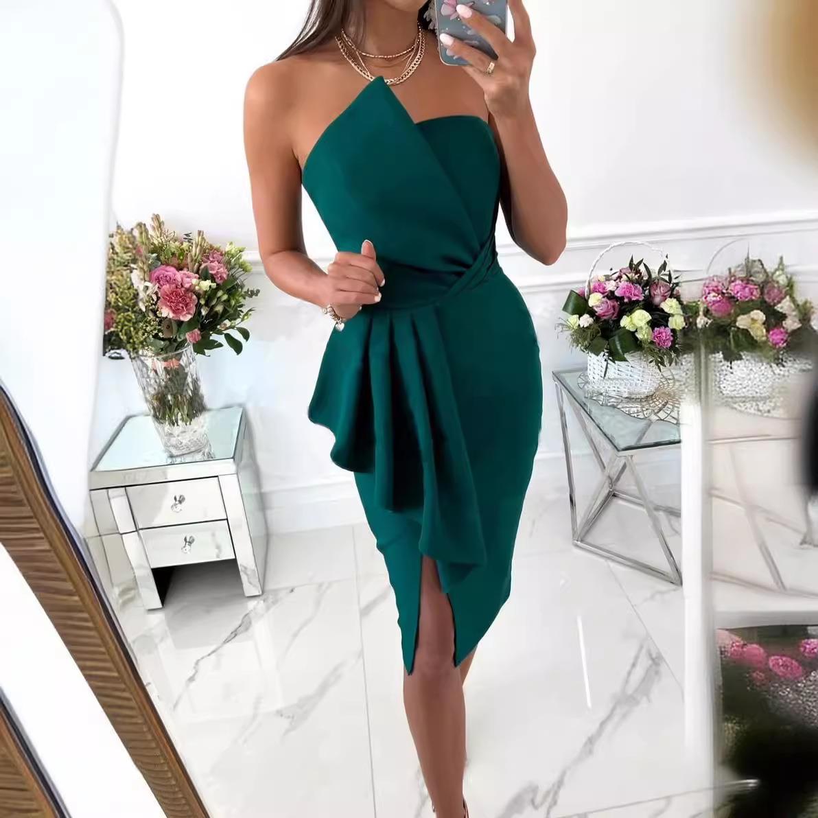 robe dress gala graduation evening slit belt fit slim waist