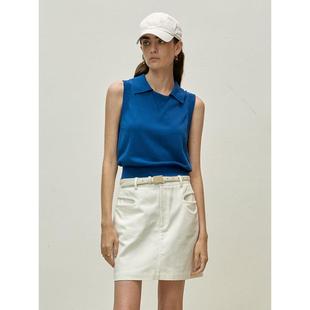 Sleeveless sweater for women simple casual short style