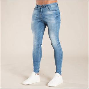 denim stretch mens black slim fit pants Fashion