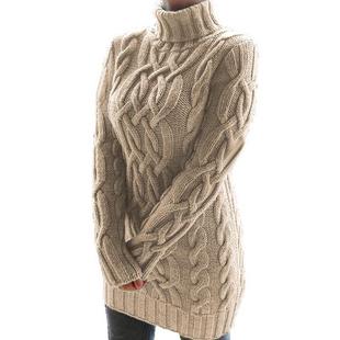 thickened knitted two lapel threaded Womens thick sweater