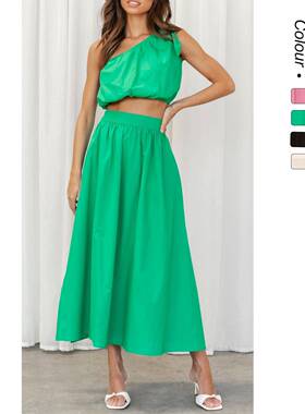 womens solid color underskirt smooth elastic waistband