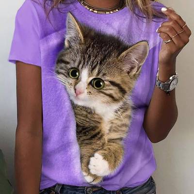 clothing women animal tops oversized shirt ladies tees