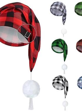Cap Hair Plaid Mens Nightcap Long Tassel Ball Adjustable