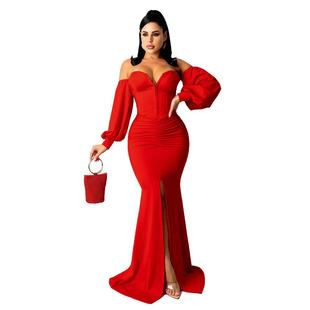 slim evening color sexy Solid ladies floor bust length