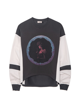 lablfe-02013 前后印花复古主题肖像长袖TEE卫衣长袖宽松男女款