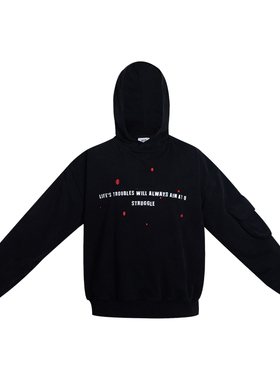 lablfe-印花宽松靶心连帽卫衣 套头卫衣男女同款 无肩线设计