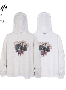 lablfe实拟大陆 「角虫」人像连帽卫衣 TV-01002