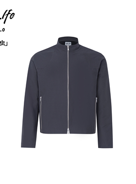 lablfe实拟大陆 「角虫」低领炭黑拉链短款夹克 TER-01003