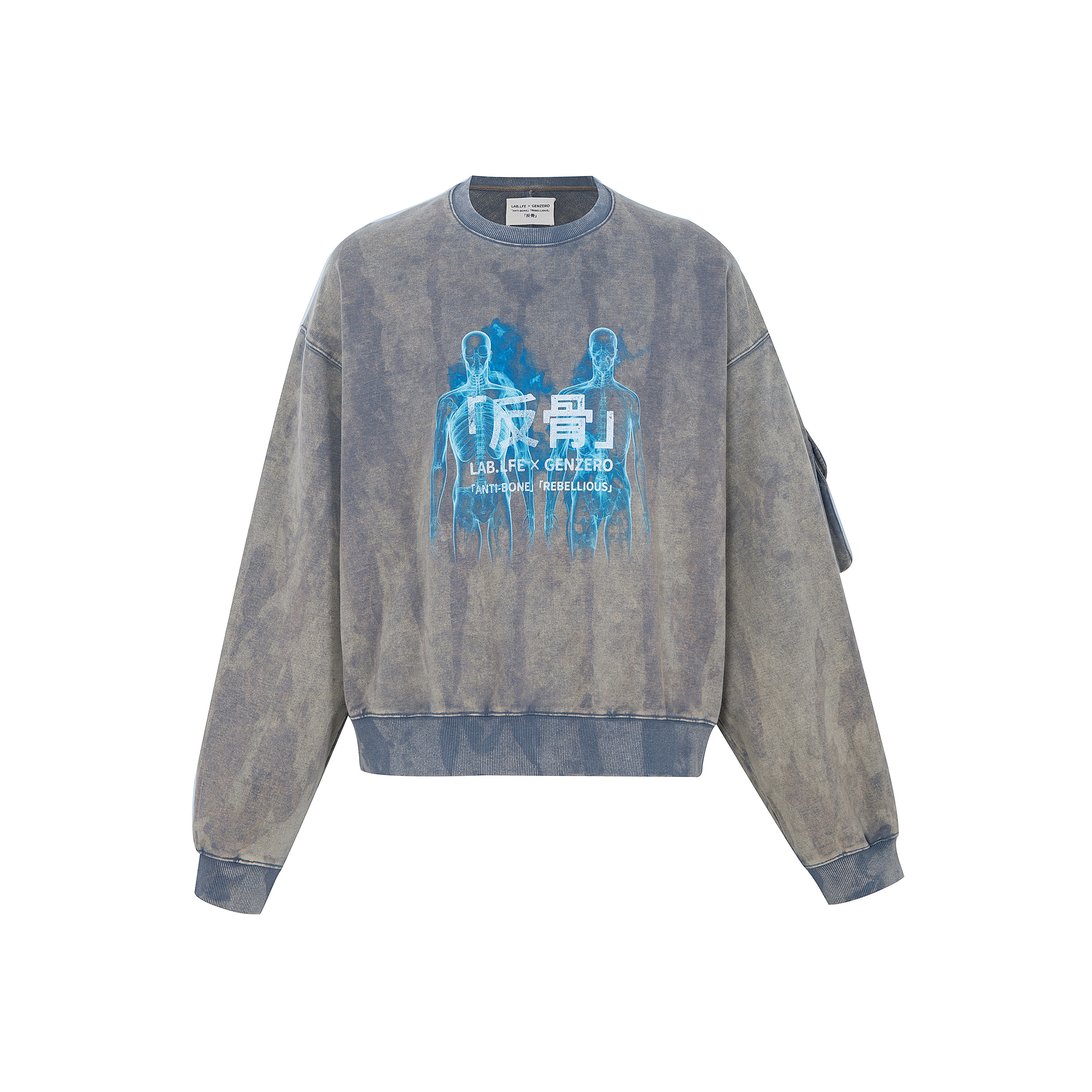 LABLFE x GENZERO 联名「反骨」 水洗做旧圆领卫衣男女同款