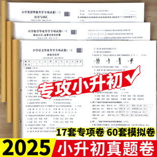 2025小升初真题卷六年级小升初总复习必刷题人教版语文数学英语冲刺新卷53试卷专项训练模拟卷单元期末卷精编六升七暑假衔接作业