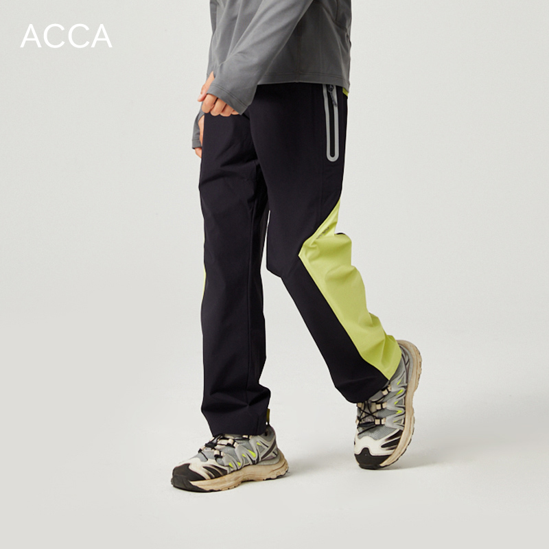 儿童登山裤男中大童撞色拼接梭织户外运动长裤耐磨透气裤子