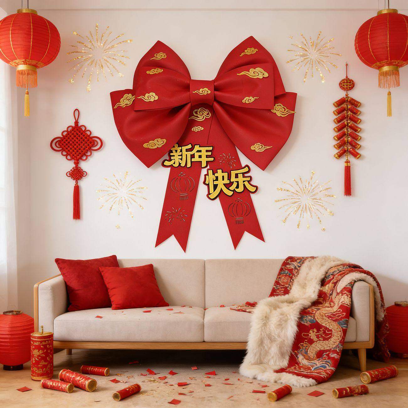 新年红色蝴蝶结马年喜庆马到成功入户门装饰挂件材料包乔迁大吉,节庆用品/礼品,门幅,淘宝优惠券,粉丝福利购,淘宝优惠卷