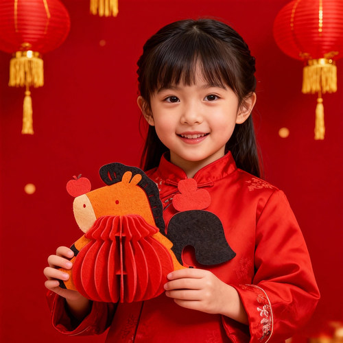 卡通可爱小马立体摆件新年装饰
