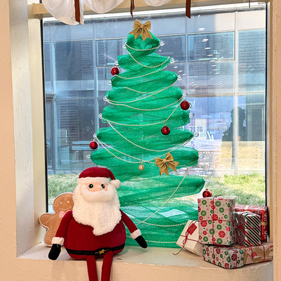 玻璃网纱圣诞树diy场景氛围布置