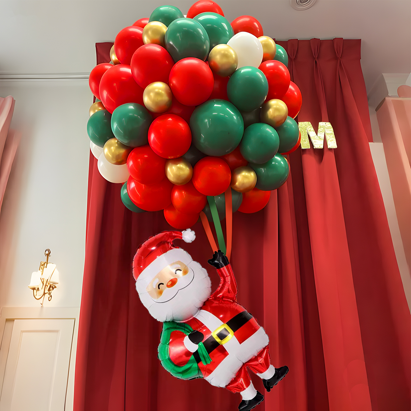 热气球老人挂饰氛围布置圣诞节