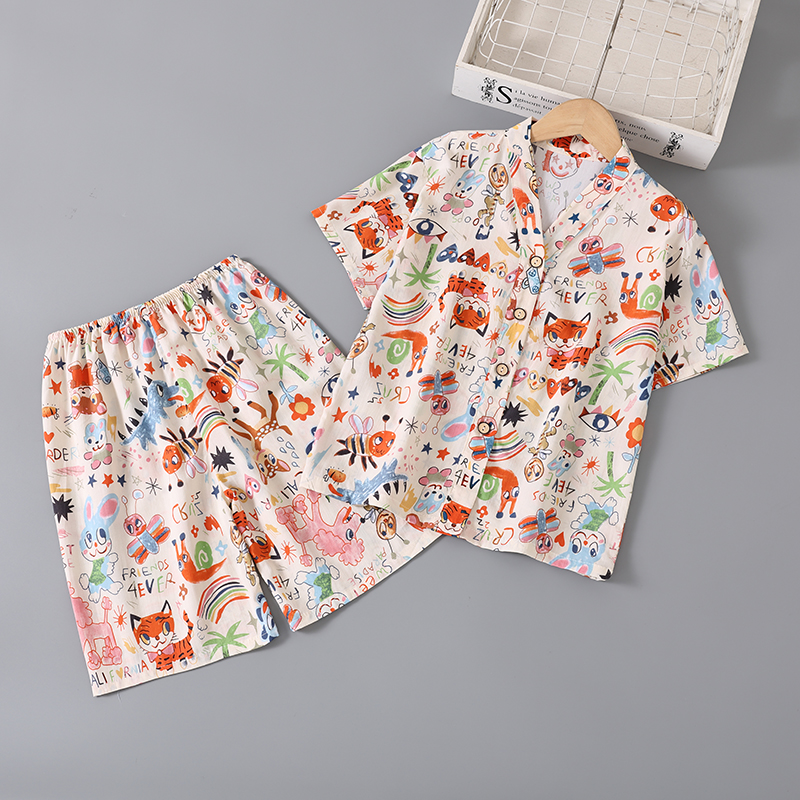 夏季兒童睡衣套裝薄款