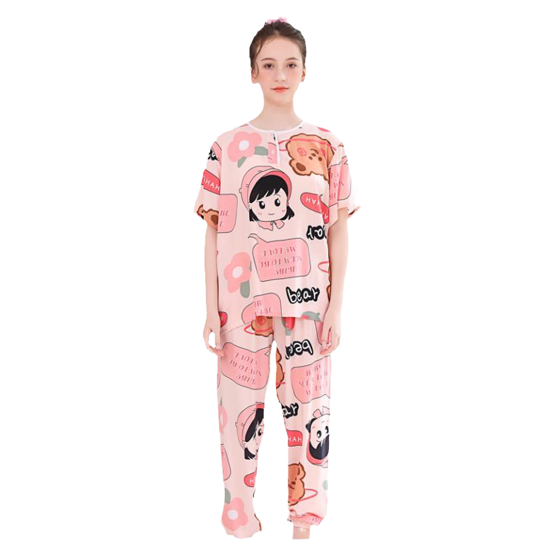 夏季女孩短袖长裤家居服