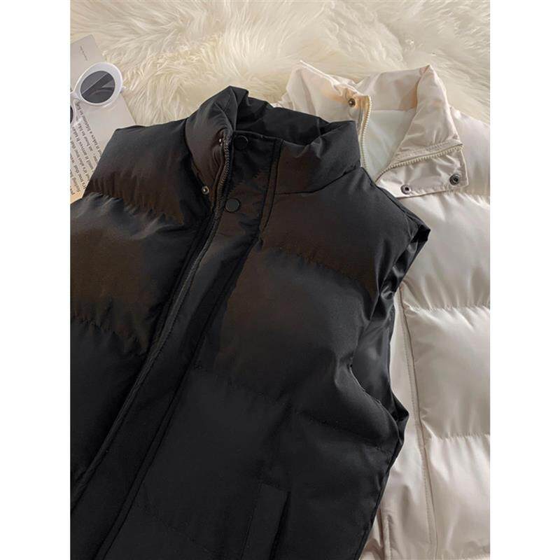 冬季立领棉马甲男纯色百搭潮牌休闲青少年学院风潮流背心无袖外套