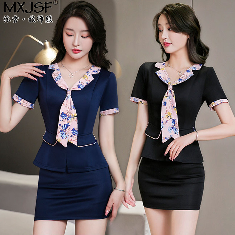 足浴店工作服女技师2022年新款夏季显瘦按摩spa采耳工装足疗服装