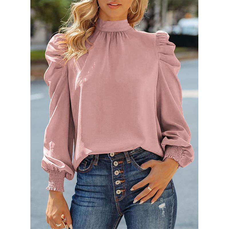 Tops Casual Womens Pullover Turtleneck Casual Shirt Sleeve