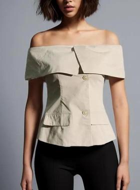 Fashionable lady light mature style one-shoulder