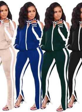 Casual fashion light mature women's suit two piece set