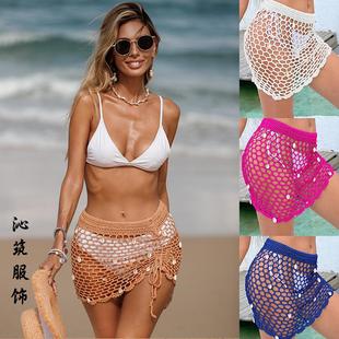 hand crocheted pure skirt bikini shell sexy vacation beach