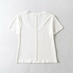 womens stitching back shirt straight top loose