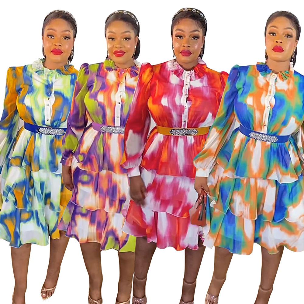 wmstar plus size dresses for women puff long casual cute