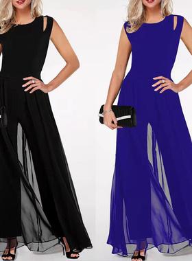 summer women overlay jumpsuit sexy alluring casual