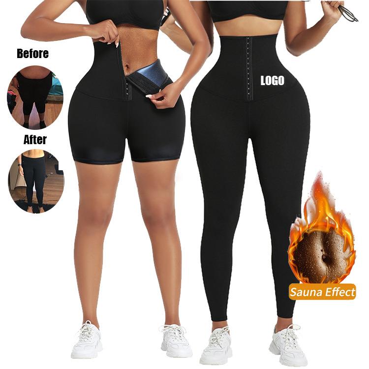 Sweat pants fat burning buttoned abdomen hip lifting